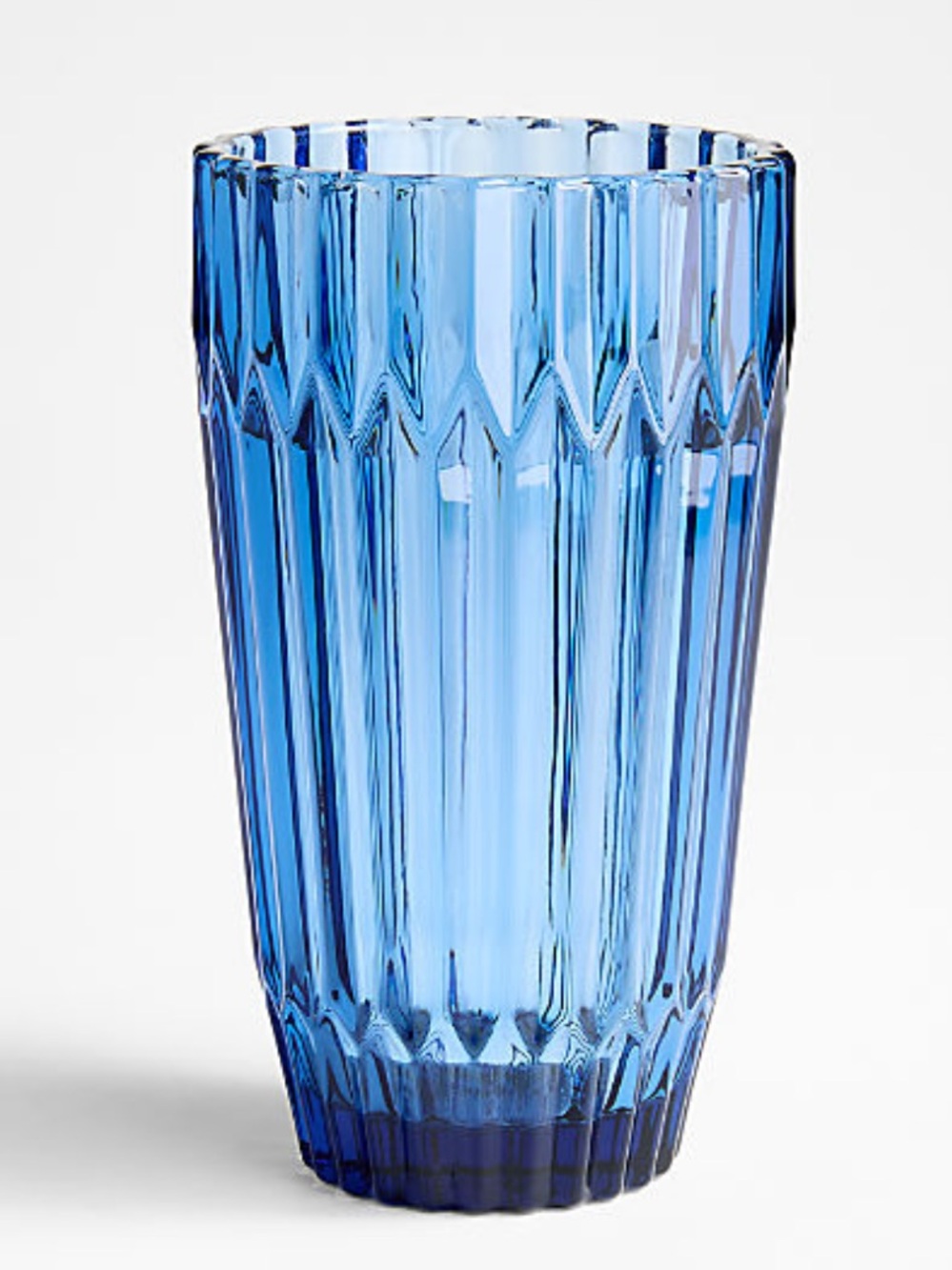 New! Crate&Barrel Blue Faceted Highball Glass Set of 4